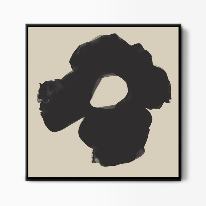 Black & Neutral Oriental Poppy Canvas Art