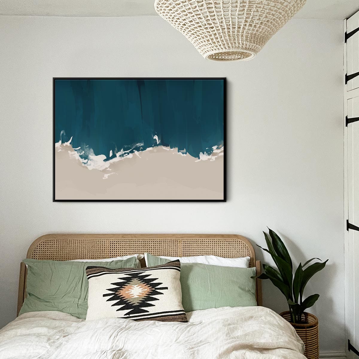 Green Lili Coast Along Beach Canvas Art